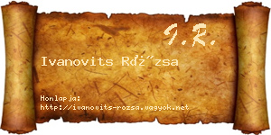 Ivanovits Rózsa névjegykártya